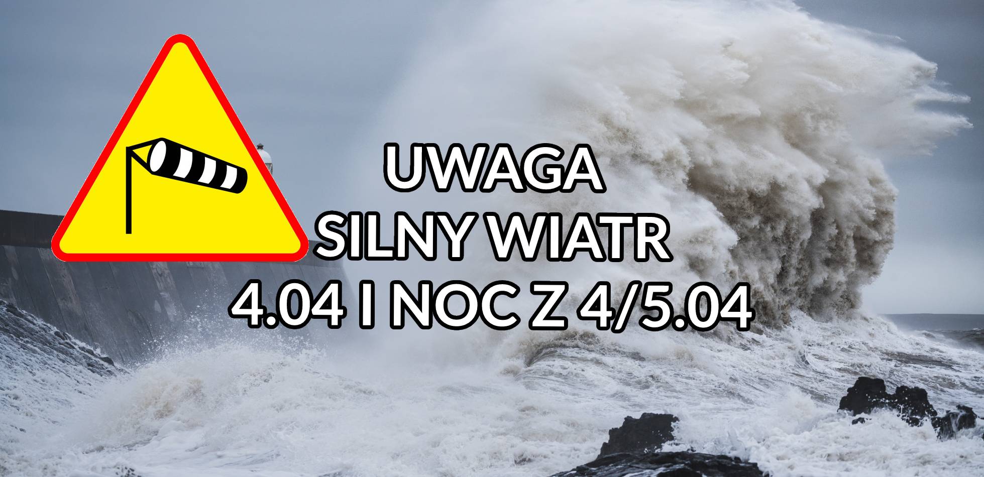 ostrzeżenie silny wiatr 4.04.2022